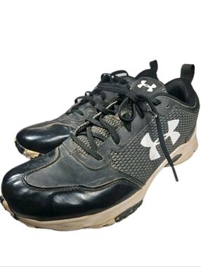 Under Armour Men Sz:13 Black/White Rubber Turf Trainer Athletic Traction Y2K[6E